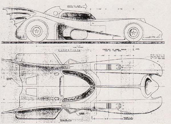 blueprints of cars. 1989 Batmobile Blueprints