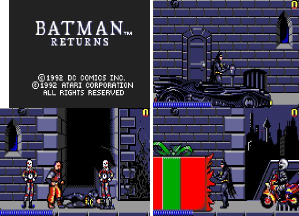 Batman Returns(Atari Lynx). Not sure if the car was drivable in the game.